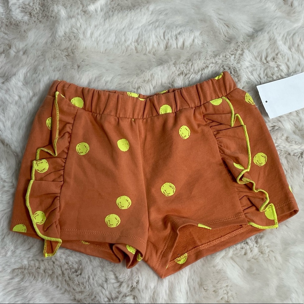NEW - Open Edit kids orange w/ yellow polka dot shorts - 2T